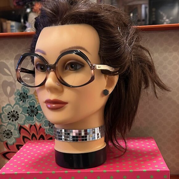 RARE French AVANT-GARDE " Vintage Brown/Clear Ombre Womens Frames - Picture 7 of 16